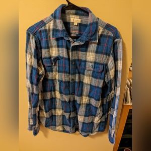 blue and white flannel